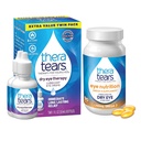 TheraTears 1200mg Omega 3 dodatek pro oční výživu, a VIT E, 90 hrabě oční kapky pro suché oči, Twin Pack, 30ml 1 Fl oz Each (Balení květen Vary)
