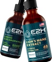 E2H: Tekutý chlorofyl a Lví hříva 124; Vegan, Non- GMO - 2 Fl Oz Each (4 Fl Oz Total) - Bundle