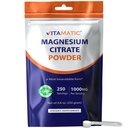 Vitamatic Magnesium Citrát 1000mg na servírování podporuje svalovou, kloubní a srdeční zdraví 250 Grams - 250 Serving