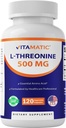 Vitamatic L- Threonin 500mg - 120 Rostlinné kapsle podporuje zdravé jaterní, kardiovaskulární a strukturální funkce