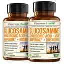 Glukosamin Sulfát s kyselinou hyaluronovou, Boswellia, Black Pepper & MSM dodatek - 5-in-1 Společné doplňky pro muže a ženy - Společné zdraví, mobilita a síla kostí - FSA způsobilé 2 Pack