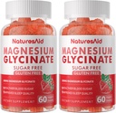 Magnesium Glycinát Gummies 1000mg - Doplněk draselného k hořčíku bez cukru s vitaminem D, B6, CoQ10 pro klidnou náladu a podporu spánku - 120 Jahodové gumy -2 Pack