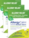 Boiron AllergyCalm Tablety 180 Počet, Úleva od alergie a Hay Horečka příznaky žíhání, Runny Nose, a SITchy Oči nebo hrdlo, Alergie Klidové Tabs (dříve RhinAllergy) (Balení 3 60ct Boxy)