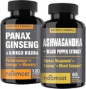 NooMost Authentic Korean Red Panax Ginseng + Organic Ashwagandha s Ginkgo Biloba & Black Pepper