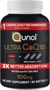 Qunol Ultra CoQ10 100mg 3X Better Absorption Patented Water and Fat Soluble Natural Supplementary Form Coenzym Q10 Antioxidant for Heart Health Packs Softgels, 120 Count