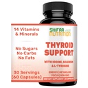 SHIFAA NUTRITION HALAL tyreoid Support 30 Servings CLAS124; Non-GMO Relief Supplement w / B12, Jod, Selen, L-Tyrosin CLAS124; Podporuje energii, metabolismus, Focus, Clarity, Cortisol Balance