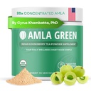 Amla Powder & Green Tea Superfood Dodatek, 20x Ultra Koncentrovaná Amla, Antioxidant Podpora, Made with Oolong Tea and Indian Gooseberry, Organic, Vegan, Classic Flavor, 90 Servings