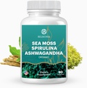Mos moře s Spirulina a Ashwagandha Blend Kapsle, Mood, Imunitní podpora & Stress Relief, Micro Ingredients & Antioxidants Zdroj - Non- GMO, Vegan Superfood dodatek, 90 Počet