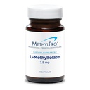 MethylPro L- Methylfolát 2, 5 mg - Podporuje zdravé Mindset - Aktivní folát pro metylační podporu a biochemické reakce - Vysoce biologicky dostupné - Flexibilní dávkování - 30 Podání - 30 Kapsle