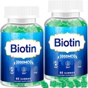 Vlasy Kůže a nehty Gummies, 2 Pack High potency Vlasy Vitamin pro ženy, Muži a děti, Vitamin D & E, B16, B12, Biotin Gummies pro růst vlasů, kůže, a silnější nehty