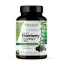 EMERALD LABS Elderberry Plus - Trávicí a imunitní podpora s evropským Elderberry Extract, Vitamin C jako PureWay-C & Albion Chelated Zinek - Vegan & gluten- bez - 60 Zeleninové kapsle (30- denní dodávka)