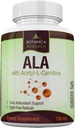 Alpha Lipoic Acid s acetyl L karnitin - ALA ALC Anti Aging Health & Wellness Formule na podporu Nerve Zdraví, Tingling Nohy, Ruce, Limbs 60 Komplexní vitamínové kapsle