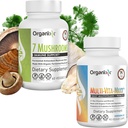 Organixx 7 Houbový doplněk pro organické houby (60 Vegetariánských kapslí) & Multi- Vita- Maxx Celé jídlo Multivitamin (90 Gel kapsle)