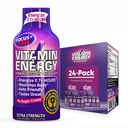 Vitamin Energy Focus + Extra Strength Energy Shot Berry 24 Pack, 260mg přírodní kofein, B-vitaminy, CoQ10, aminokyseliny, Focus, Productivity & Clarity, Nulový cukr, gluten- Free, 1.93 fl oz