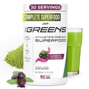 JYM Green Super Food Powder for Performance, Blueberry Acai, Spirulina, Houby, Vitamíny, BroccoPhane & Brokolice, Muži & Ženy, 30 Služební