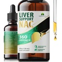 Jaterní podpora NAC 360 Defense - Tekuté jaterní zdraví s NAC, Mléčné Thistle, Pampeliška, Chicory, Turmeric, Chanca Piedra, Beet Root & Zinek - Podporuje jaterní detox, Cleanse & Cellular Health - 4 Fl Oz