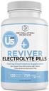 REVIVER Superior Absorpce Electrolyte pilulky - Salt Tablety pro běžce a ladící elektrolyty dodatek, Sugar- Free Salt pilulky pro hydrataci, křeče obrany, Keto Podpora 120, Electrolyte Kapsle
