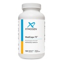 XYMOGEN MedCaps T3 - Formule podpory štítné žlázy s vitamíny + Byliny - Selen, Zinek, Vitamin E + C, Ashwagandha, Guggul Extract, a Jod dodatek (120 Kapsle)