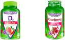 Vitafuze Extra Strength Vitamin D3 Gummy Jahodové Ochucené kosti a imunitní podpora (120 Počet) + Brusinkové gumy pro ženy Podpora močení (60 Počet)