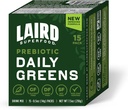 Laird Superfood Prebiotic Daily Greens Powder - Balení 15 jednopodávacích sáčků - esenciální vitaminy a minerály - Vlákna, Adaptogen & Ovoce, Zelenina - Podporuje Gut Health - Non- GMO, Vegan