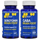 NATURAL STACKS Serotonin & GABA Brain Food Bundle - Podporuje pozitivní náladu a klid * - 120 Celkové kapsle