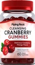 Piping Rock Cranberry Gummies Cranberry 124; 60 hrabě 124; Cleansing dodatek pro ženy a muže 124; Cranberry Mango Flavor 124; Vegan, Non- GMO, gluten zdarma