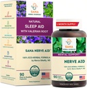 Valerian Root Natural Sleep Aid Formule pro dospělé s organickou skulllcap, Lobelia & Více - 90 Kapsle - od Dr. Marco Sikaffy 124; Sana Herbal