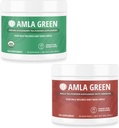 Amla Powder & Green Tea Superfood Dodatek s indickou angrešt & Hibiscus, Organic, Vegan, 30 Služeb