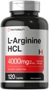 Horbäach L- Arginin HCL 4000mg CLAS124; 120 Caplet CLAS124; Aminová kyselina pro muže a ženy CLAS124; dodatek k oxidu dusnatému CLAS124; vegetariánský, Non- GMO, gluten zdarma dodatek