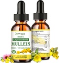 Mullein Drops for Lungs, Lung Detox & Cleanse for Smoker, Organic Mullein Leaf Extract for Lungs w. Elderberry, Ginger, Mullein Tincture Alkohol Free for Respirační Lung Health 2 FL / OZ