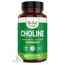 Nested Naturals Cholin Bitartate 500mg - High Potency Cholin doplňky - Podporuje kognitivní výkon & funkce jater - 100% Vegan & Non- GMO Cholin - 90 Veganské kapsle