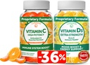Lunakai Vitamin C a Vitamin D3 Gummies Bundle - 300mg Organic, Non- GMO, Vegan Žvýkací Gumma - Imunita, Kost a Mood Supplement pro dospělé
