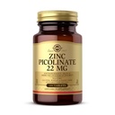 Solgar Zinek Pikolinát 22 mg, 100 tablet - Podporuje zdravou pleť - podporuje imunitní systém, normální chuť a vize - Antioxidant - Non- GMO, Vegan, gluten zdarma, Kosher - 100 Služeb