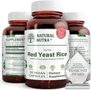 Natural Nutra Red Yeast Rice Extract, Kardiovaskulární podpora, Pomáhá zvýšit imunitu, Pomáhá udržovat tělesný tuk a srdeční zdraví, Zlepšit stravu, gluten zdarma doplňky, 600 mg 60 Kapsle (3 Pack)