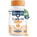 FREEDA CoQ10 100mg - Košer Coenzym Q10 Dietní dodatek pro kardiovaskulární srdeční zdraví, Krevní tlak podpora, Orální guma zdraví, a zdravé stárnutí - Čisté CoQ10 Kapsle, 100 Počet