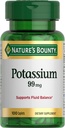 Příroda Bounty Draslík 99mg, podporuje rovnováhu tekutin a svalové aktivity, podílí se na normální srdeční funkce, draslík Gluconate doplněk stravy, gluten zdarma, 1 per day, 100 Vegetariánské Kapsle