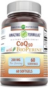 Amazing Applicas CoQ10 s bioperine dodatek 124; 200 Mg per Serving Applications 124; 60 Softgels current 124; Non-GMO currency 124; Gluten- Free currency 124; Made in USA