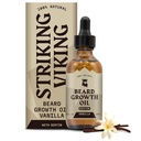 Striking Viking Beard Růstový olej s Biotin - 2 Fl Oz, Vanilla - Thickening, Conditioning Biotin Beard Oil Serum pro muže s Argan & Jojoba - Facial Hair Growth Serum pro muže