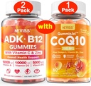 NEVISS 2Pack vitamin ADK s B12 gumové + 1Pack CoQ10- 250mg plněné gumové