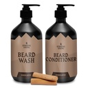 Striking Viking Beard Care Set (Sandalwood) - Paraben & Sulfath Free Shampool s jojobovým olejem - Deep Clean for All Beard Types (10oz per Bottle)
