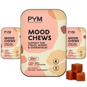 PYM Berry Mood Chews Support for Stress, Worry & Overvellm, 60 Count CLAS124; 130mg GABA, 90mg L- Theanine CLAS124; Vegan, Non- GMO, Gluten- Free, No Add Sugar CLAS124; All- Natural Mood Balance Supplement Made in USA