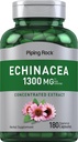 Piping Rock Echinacea Extract Capsules 1300mg CLAS124; 180 Count CLAS124; Herbal dodatek CLAS124; Vegetarian, gluten Free, Non- GMO