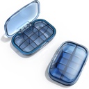 6 Kompartment Travel Pill Box, Pill Organizer Moisture Proof Pill Pouzdro, Malé Pill Box pro kapesní kabelku, Denní portable Medicine Vitamin Box, Fish Oil Box, Doplněk Box (modrá)