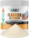 AKI Flaxseed Oil Powder - Baleno esenciálními živinami, jako jsou Omega-3 mastné kyseliny, Vlákna, & Lignans - Bez umělých přísad, Vyrobeno s ideálními kvalitními složkami (5.30oz / 150g)