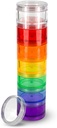 7 Day Medicine Pořadatel pilulek - Stackable Pill Box - Sedí malé tablety a vitamínové doplňky, Udržujte svou denní medicínu organizované na jednom místě - střední - Rainbow