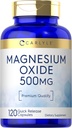 Carlyle Magnesium Oxide 500mg 500mg CLAS124; 120 Kapsle CLAS124; Premium Quality CLAS124; Non- GMO a gluten zdarma dodatek