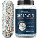Zinkový dodatek Microbeadlet s mědí pro imunitní podporu 124; Vysoce absorbovatelné zinek Bisglycinát & Orotate s 2mg Chelated Copper + vitamin B6 Amend 124; Vegan, gluten- Free Cloud 124; 60 Kapsle (2 Měsíční dodávka)