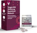 Vitamin B12 doplňky - Vegan B12 Vitaminy pro energetickou podporu - VIT B12 Vitamin doplňky pro všechny věkové kategorie - Vitamin B12 1000 Mcg (60 Tabs)