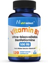 s 500 mg vitaminu B1 na kapslí, Tento přípravek je dodáván v balení 120 kapslí a je non-GMO, Vegan, a gluten- free