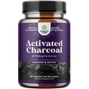 Natures Craft Activated Charcoal Pills Detox & Cleanse - Čisticí kokosové kapsle s 1200 mg per Serving for Bloating Relief - Active Detox Supplement for Body & Gut Health -180 Count